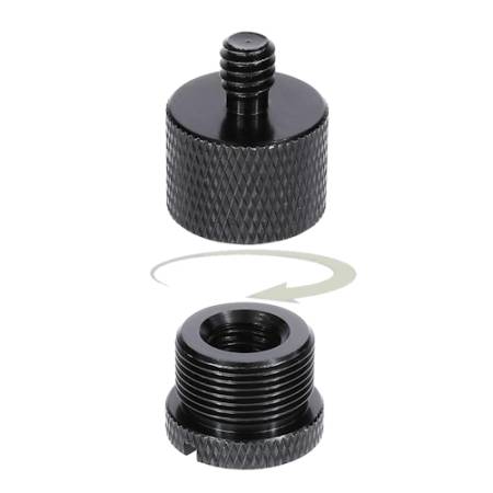Massa 145838 - adapter statywowy 2-częściowy, gwint 1/4 męski do 5/8 do 3/8 żeński, czarny_Sposób montażu_2